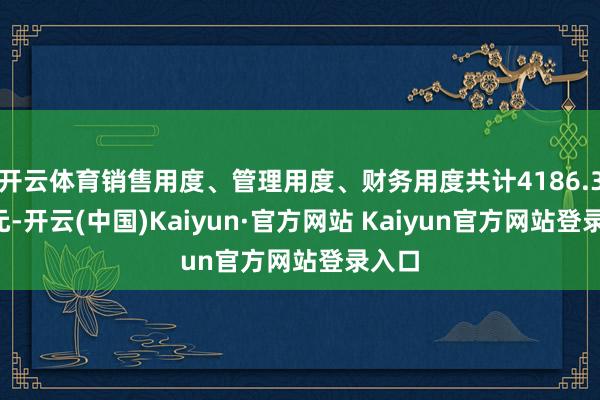 开云体育销售用度、管理用度、财务用度共计4186.39万元-开云(中国)Kaiyun·官方网站 Kaiyun官方网站登录入口