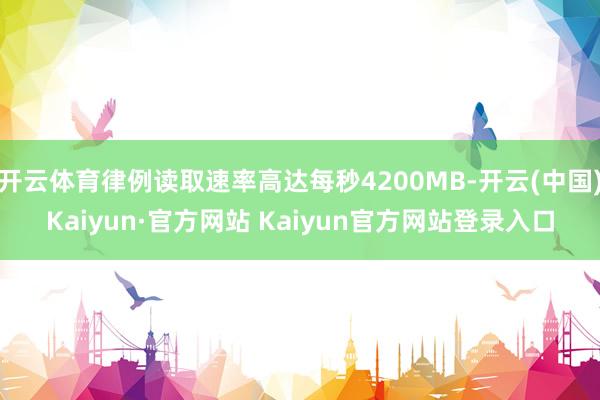 开云体育律例读取速率高达每秒4200MB-开云(中国)Kaiyun·官方网站 Kaiyun官方网站登录入口