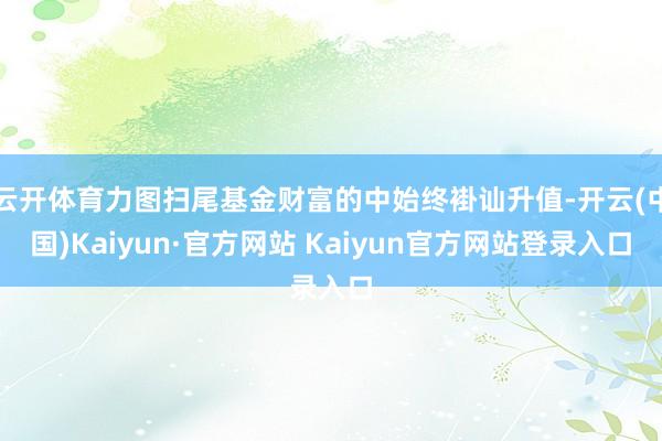 云开体育力图扫尾基金财富的中始终褂讪升值-开云(中国)Kaiyun·官方网站 Kaiyun官方网站登录入口