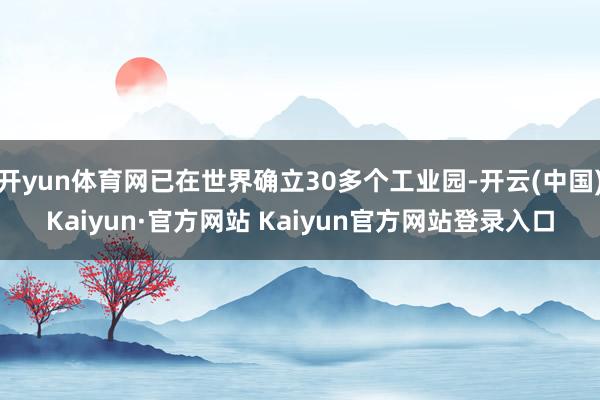 开yun体育网已在世界确立30多个工业园-开云(中国)Kaiyun·官方网站 Kaiyun官方网站登录入口